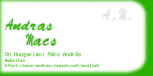 andras macs business card